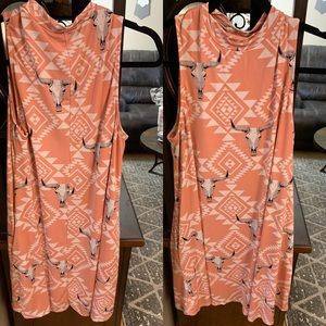 Berry N Cream western style slip dress (L).